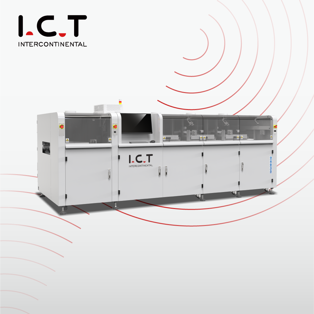 I.C.T-SS550P1 |Полностью автоматический онлайн-аппарат для селективной волновой пайки PCB с 2 ваннами для припоя 