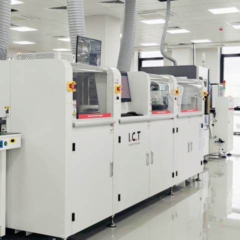 I.C.T-SS550P1 | Полностью автоматический онлайн-аппарат для селективной волновой пайки PCB с 2 ваннами для припоя 