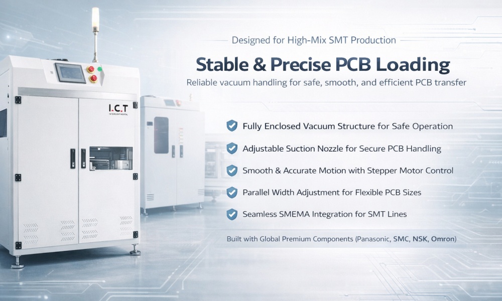 I.C.T PCB Вакуумный отсос магазина Конвейер загрузчик
