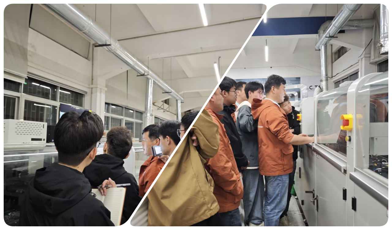 I.C.T Инженеры проходят обучение выборочной пайке волновой пайкой